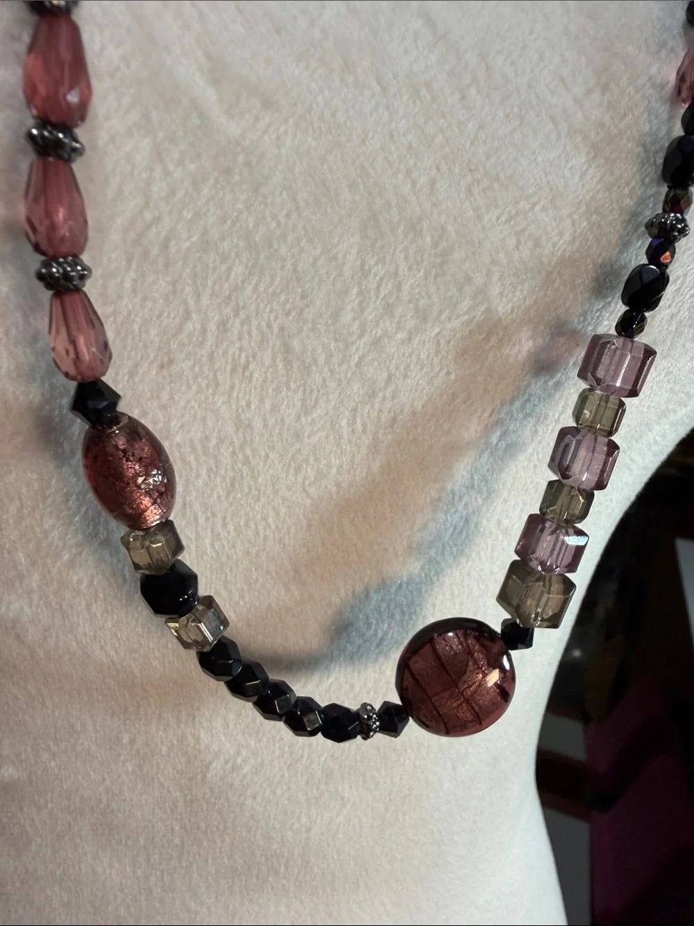 Avenue Purple and Pink Beaded Long Necklace